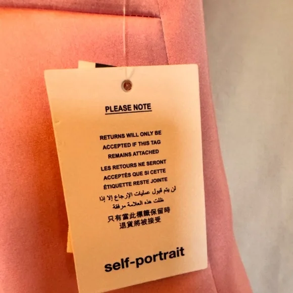 NWT Self-Portrait Pearl Trim Satin Mini Dress Sz US 2 - Picture 8 of 9